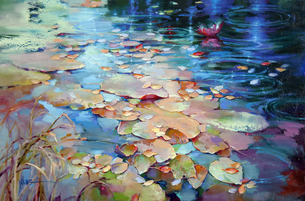 oil painting leaves by donna young