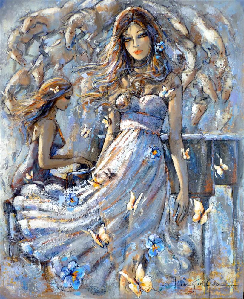painting artwork woman by jeanne saint cheron