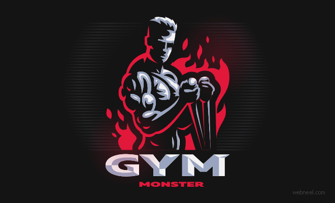 logo design gym fitness by masterlevsha