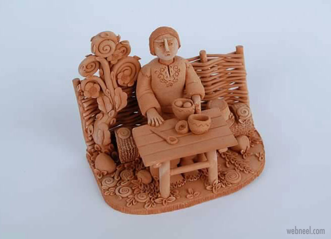 ceramic sculpture artwork meal by illia vaselovych