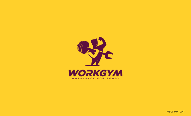 logo design gym fitness by lardi