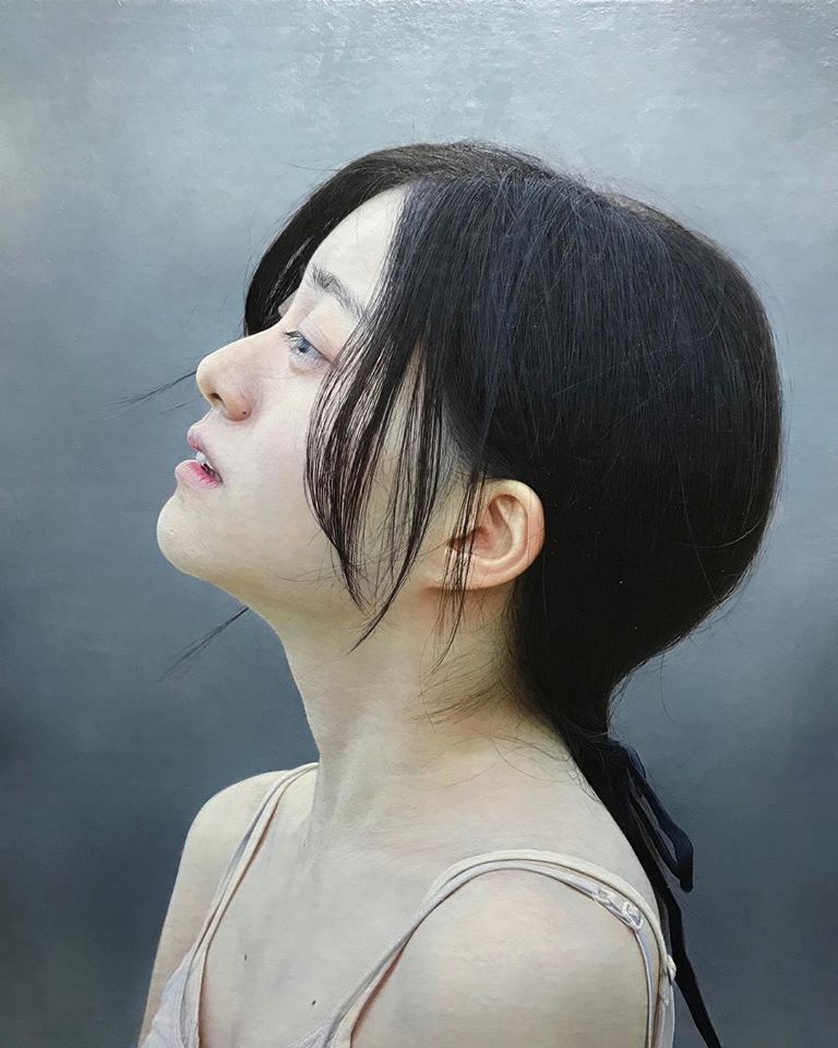 oil painting realistic woman portrait
