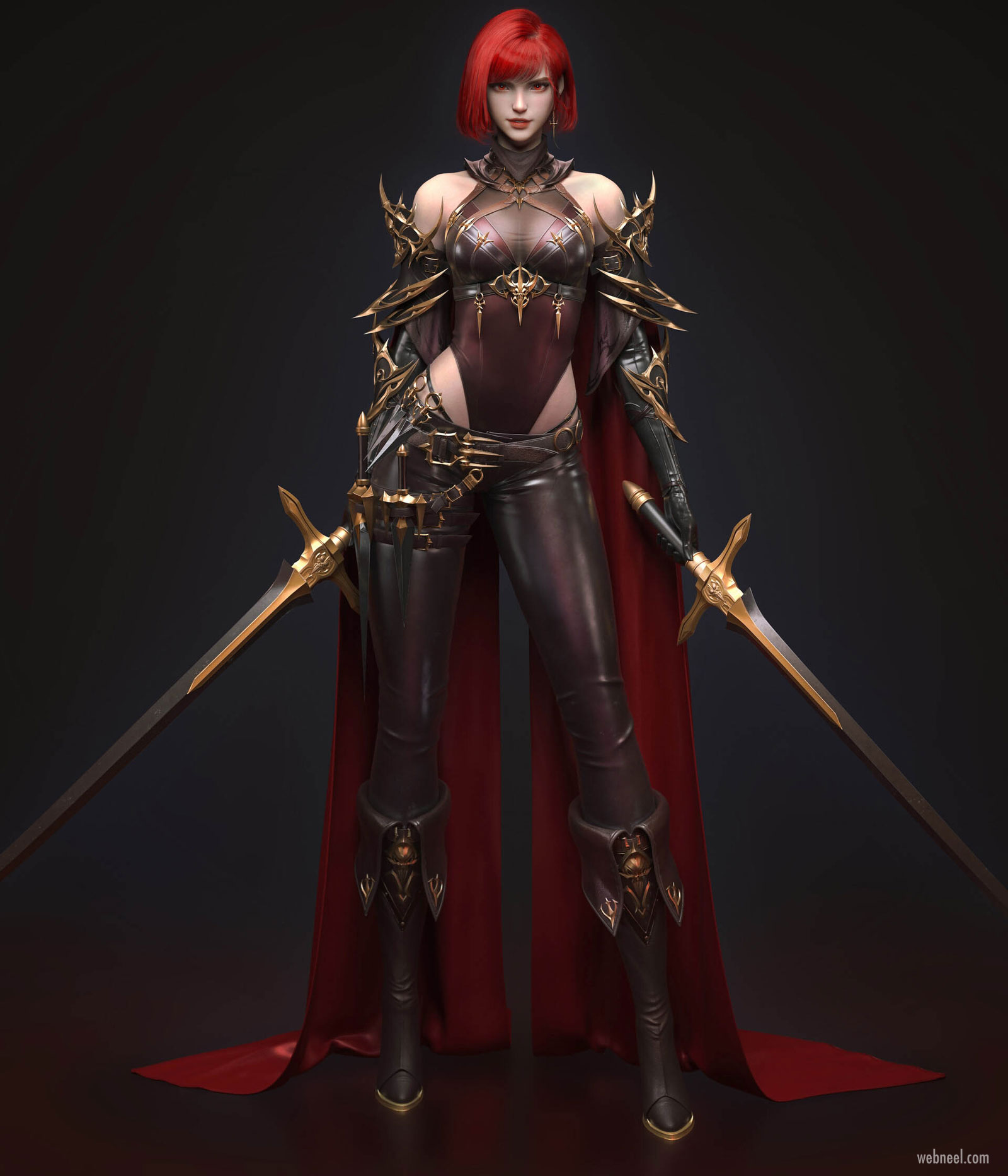 3d model fantasy girl game character fighter