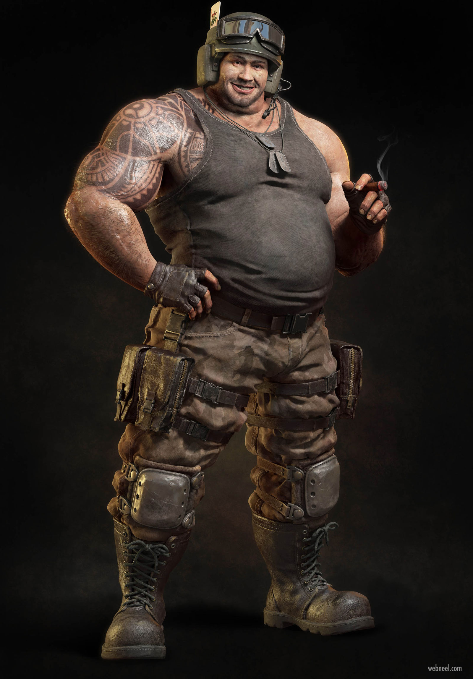 3d model fat man game character