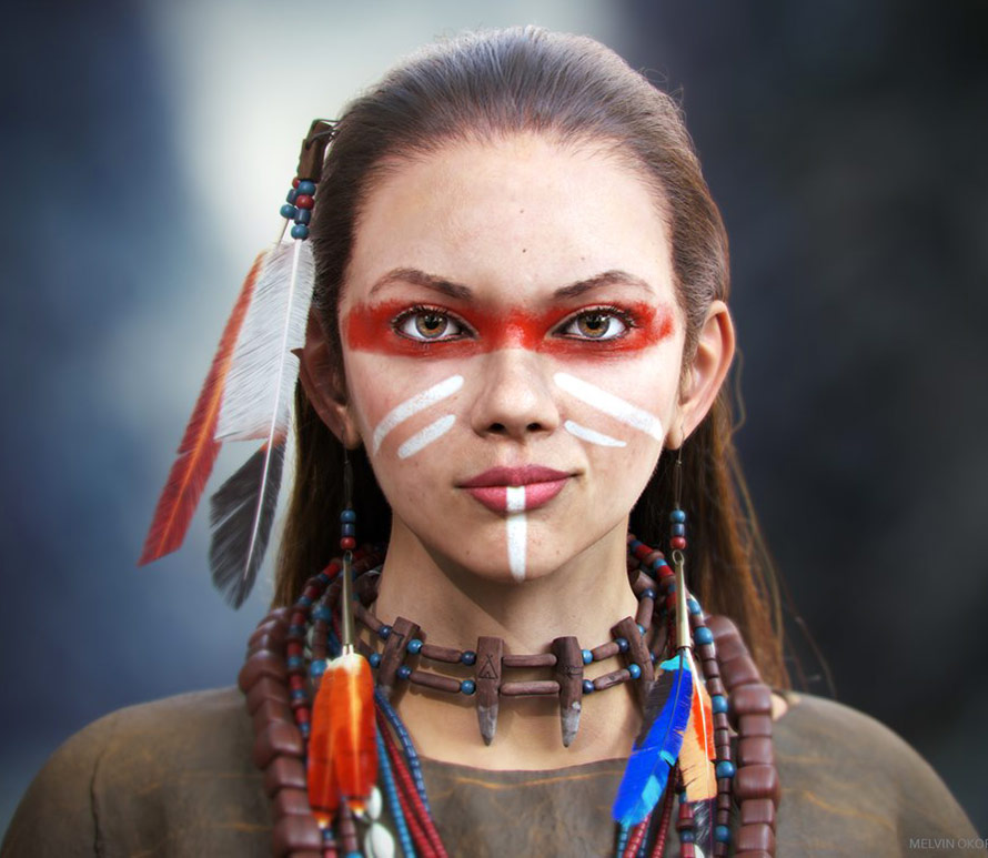 3d model american girl tribal by melvin okoronkwo