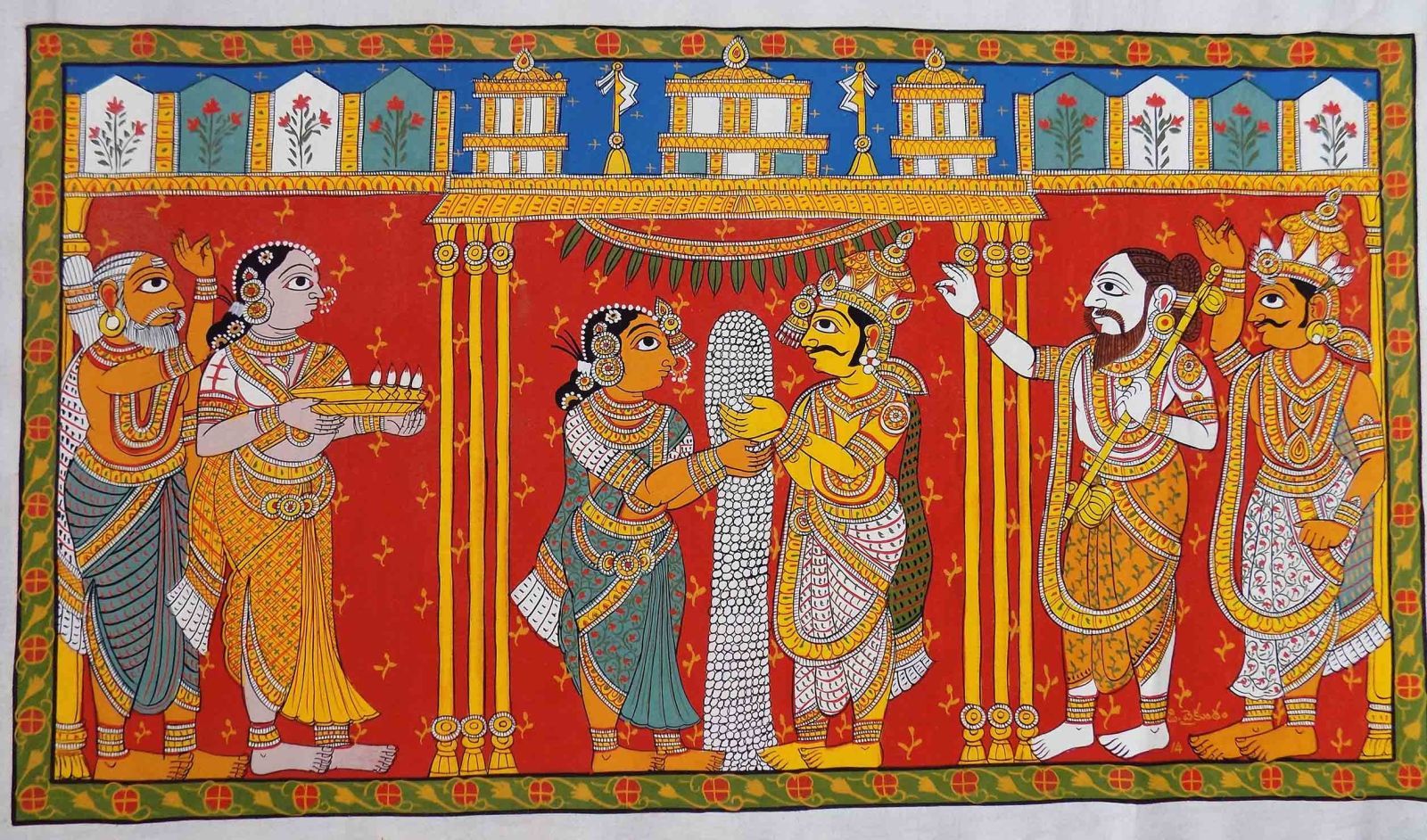 telangana scroll painting king marriage