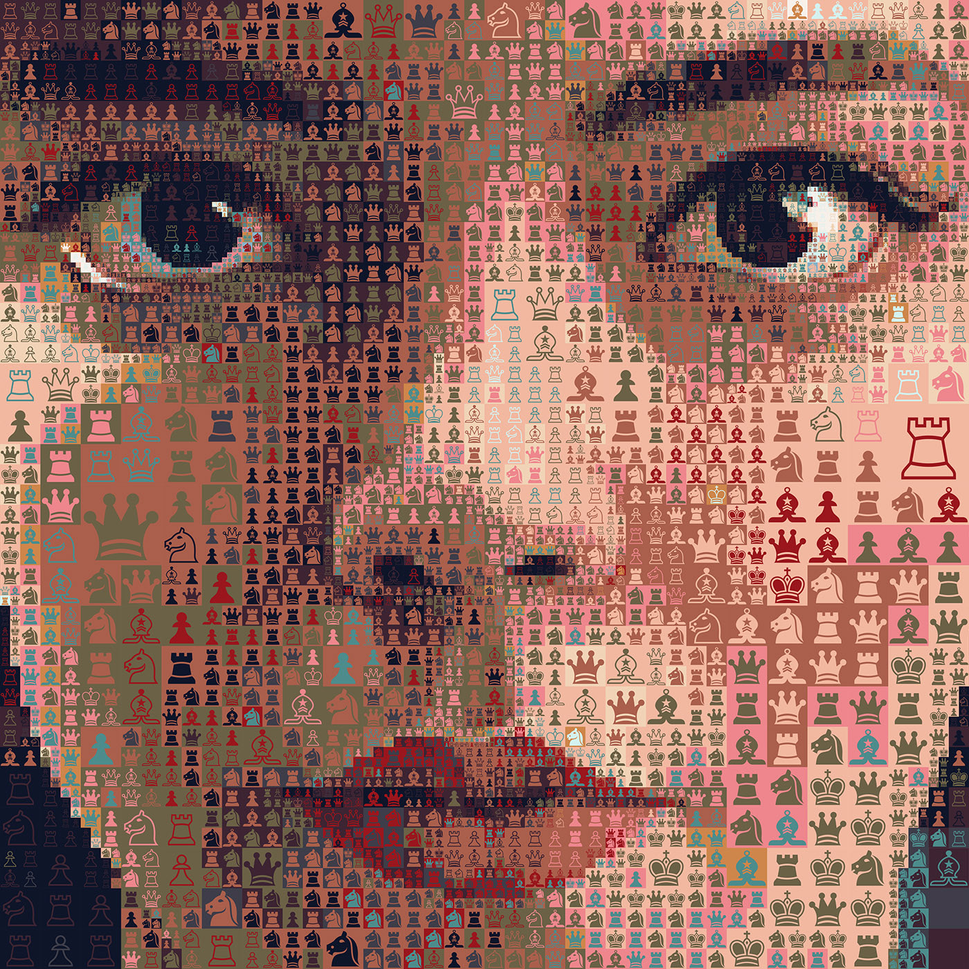 portrait photo mosaic queen gambit