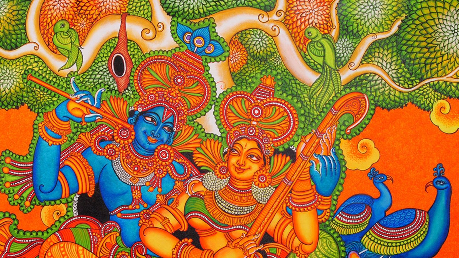beautiful kerala mural painting by vr krishnan