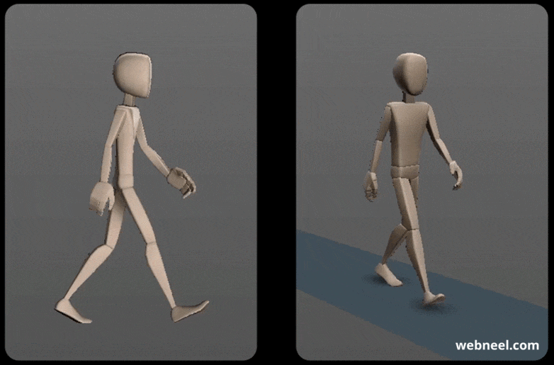 40 Human Walk Cycle Animation Gif files for Animators