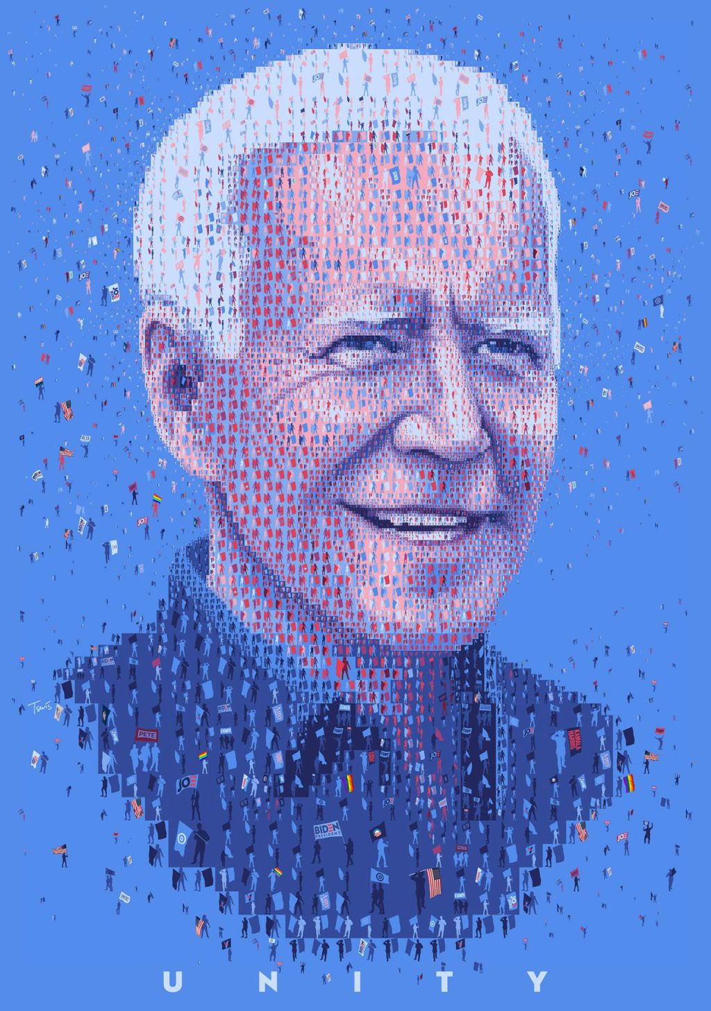 portrait photo mosaic of joe biden