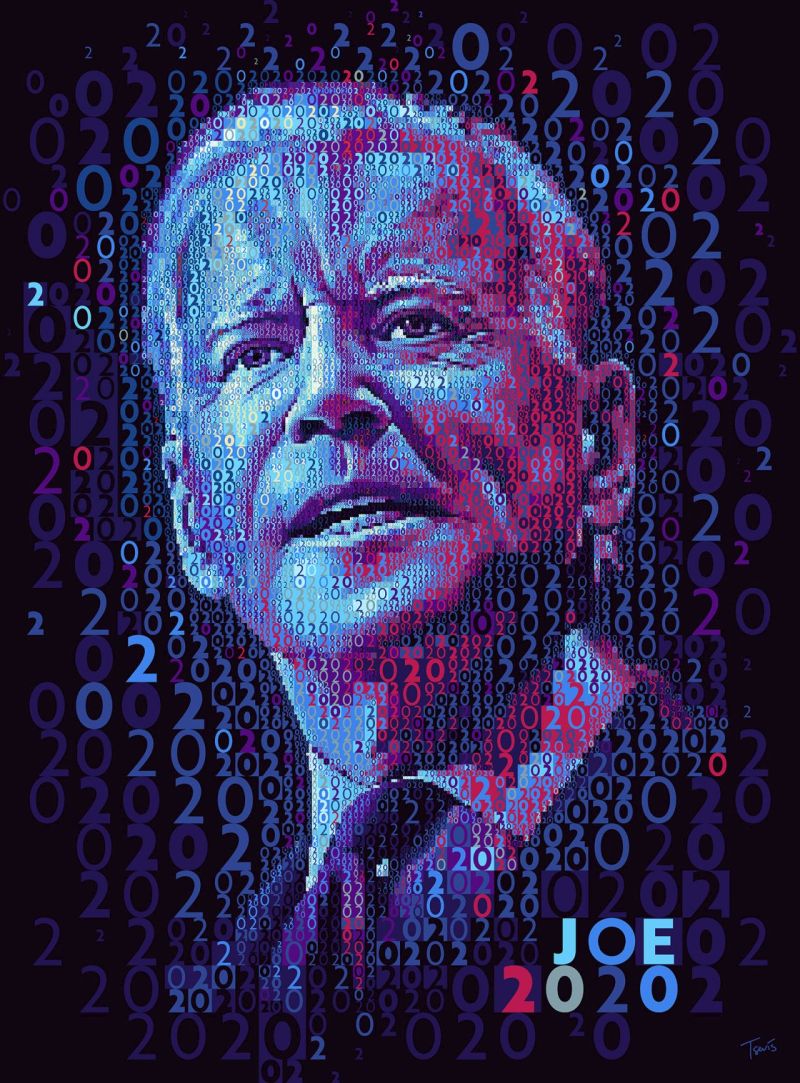 portrait photo mosaic of joe biden