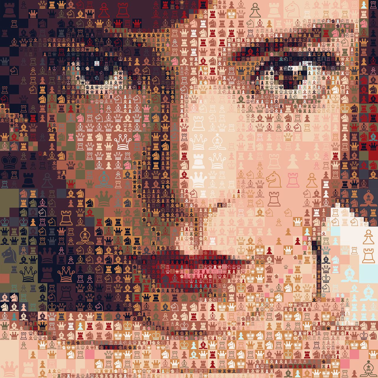 portrait photo mosaic queen gambit
