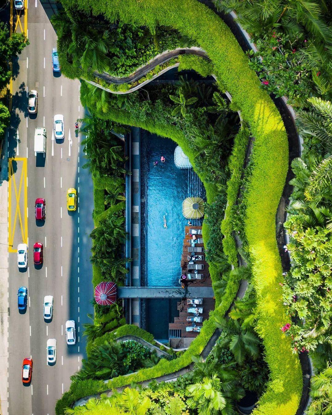 architecture photography hotel in a garden terraced garden parkroyal singapore by demas