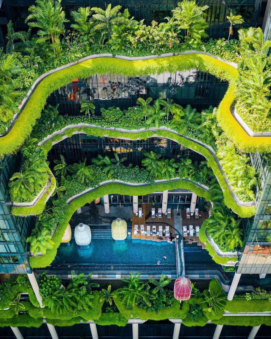 architecture photograpy hotel in a garden terraced garden parkroyal singapore by demas