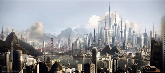 city matte painting by jjasso