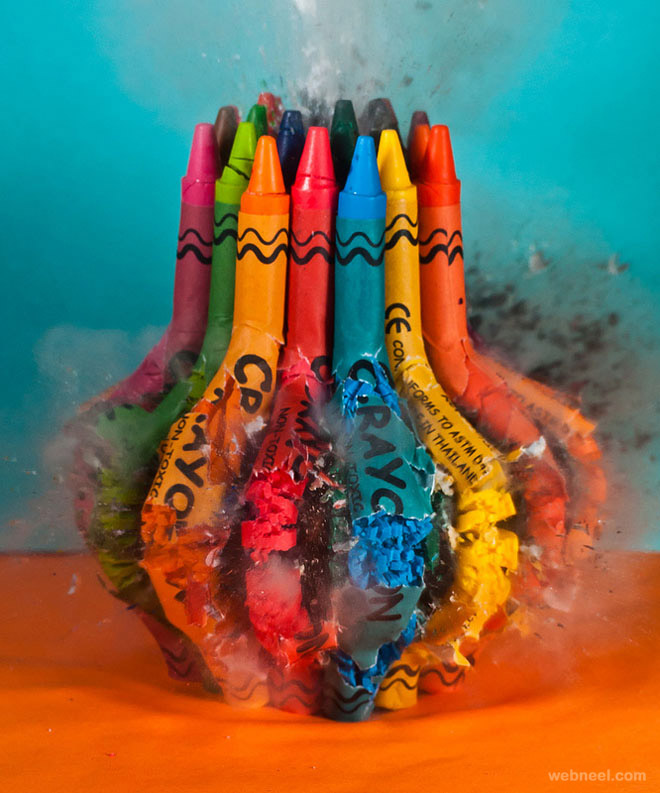 crayon high speed photography
