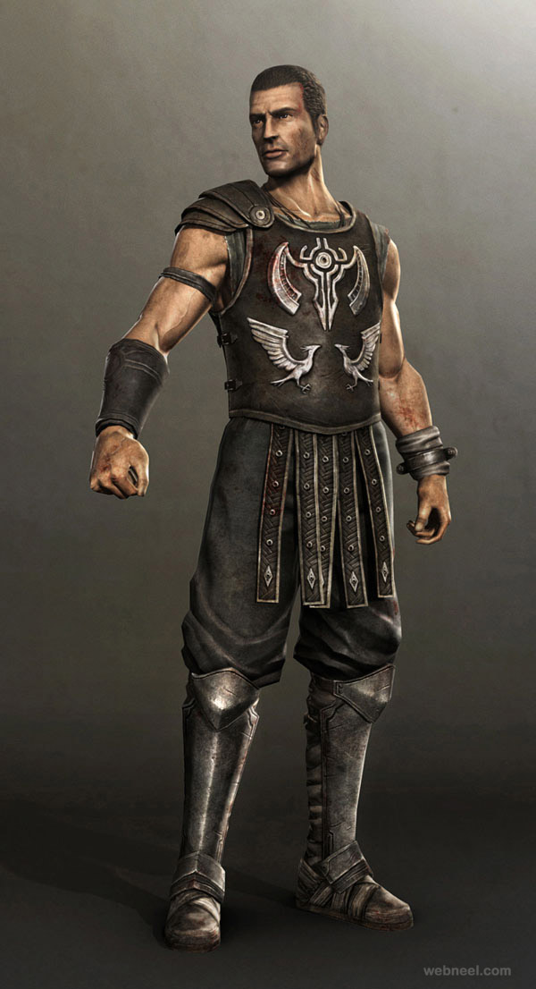 warrior 3d character