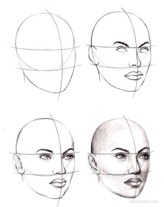 How to Draw a Face 25 Step by Step Drawings and Video Tutorials