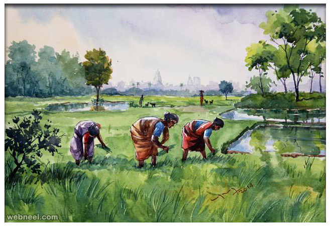 watercolor paintings by balakrishnan