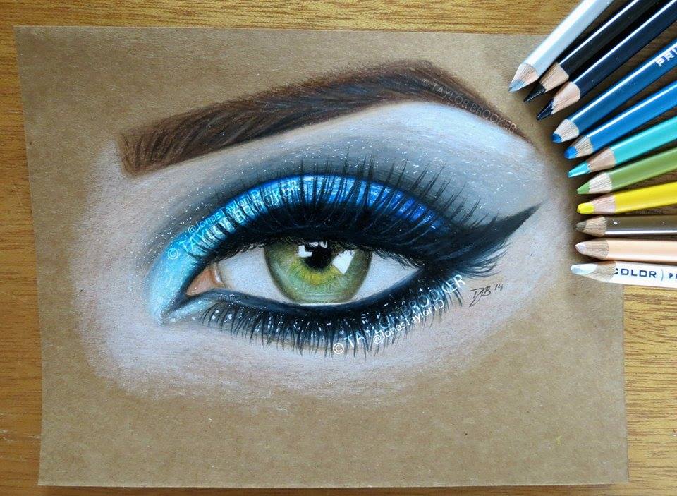 realistic eyes color pencil drawing