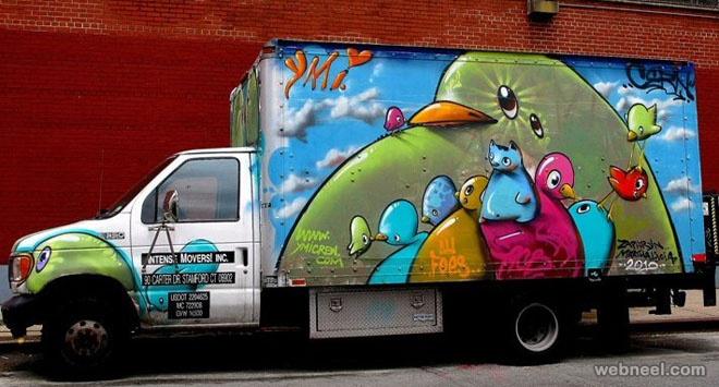 birds truck art
