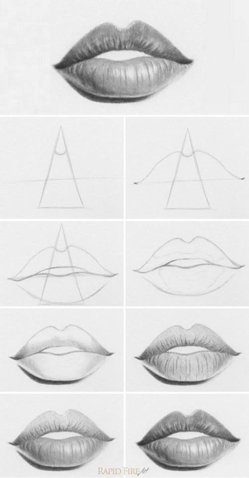 how to draw lips drawing