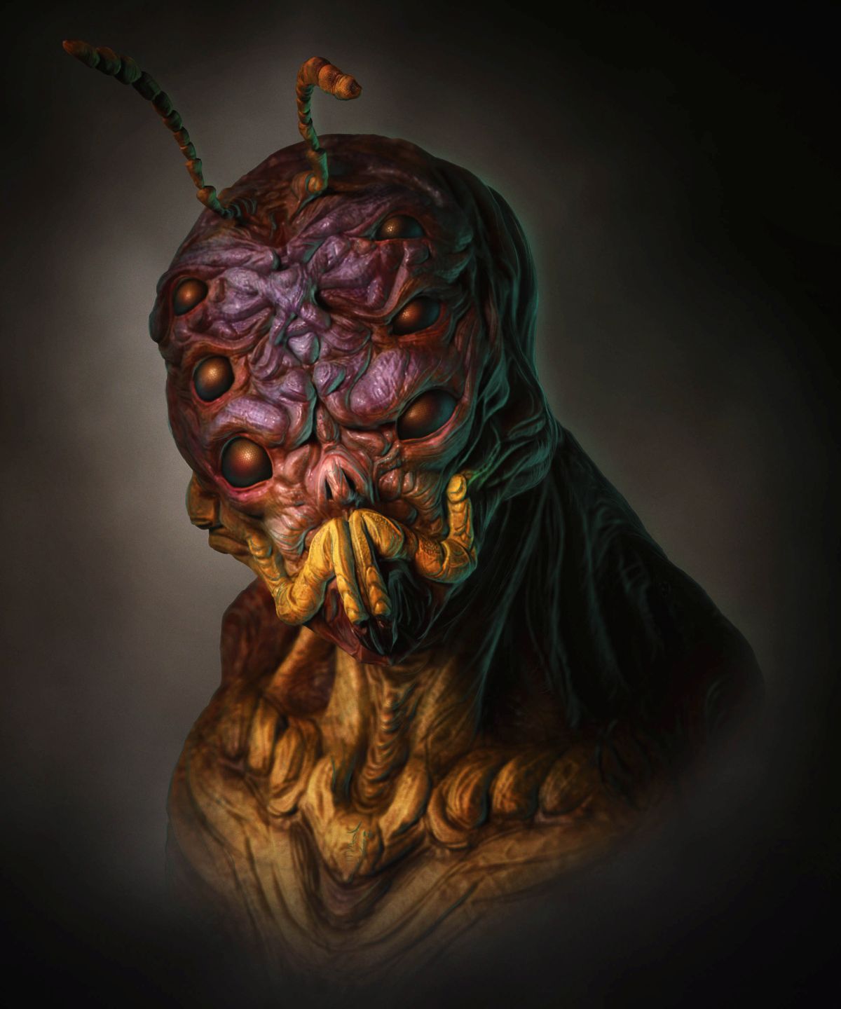 3d model alien bust by alex cobra