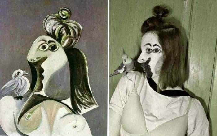 photo remakes painting reenactment painting funny