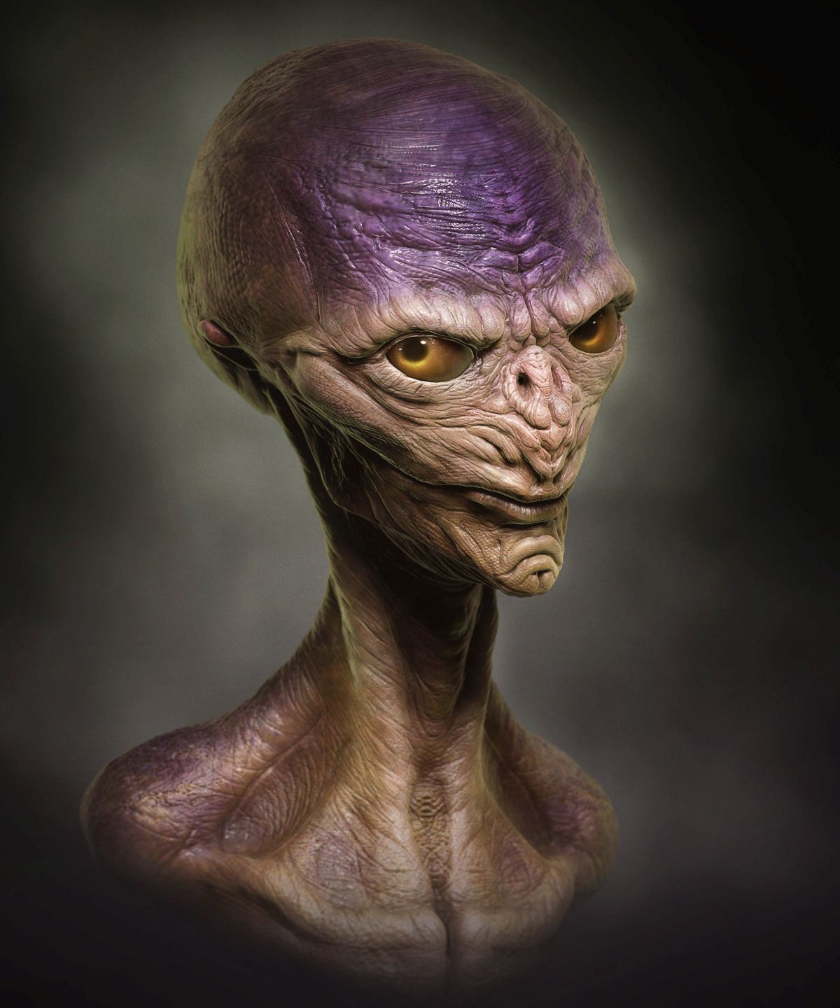 3d model alien bust by alex cobra