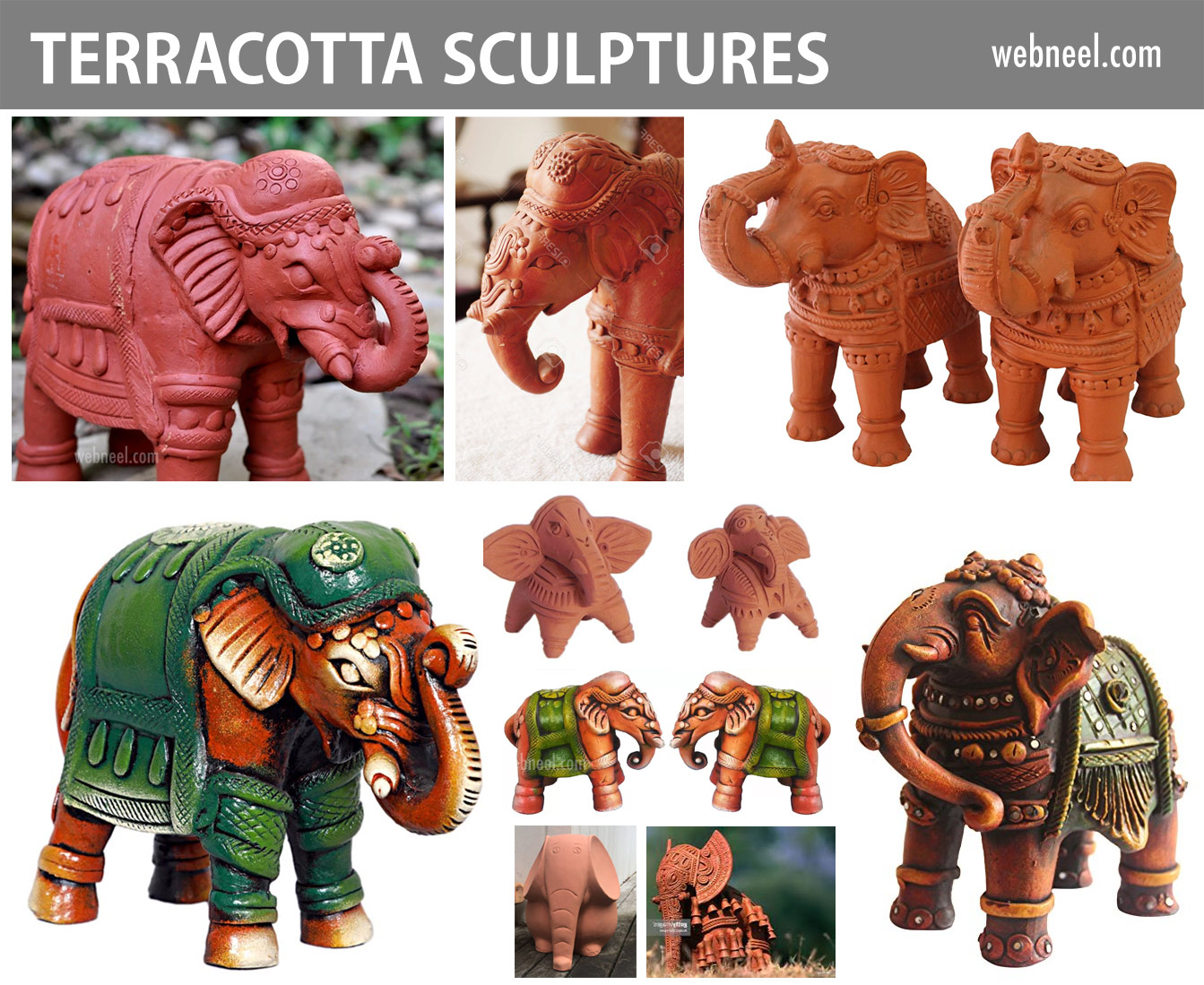 terracotta sculptures elephant india