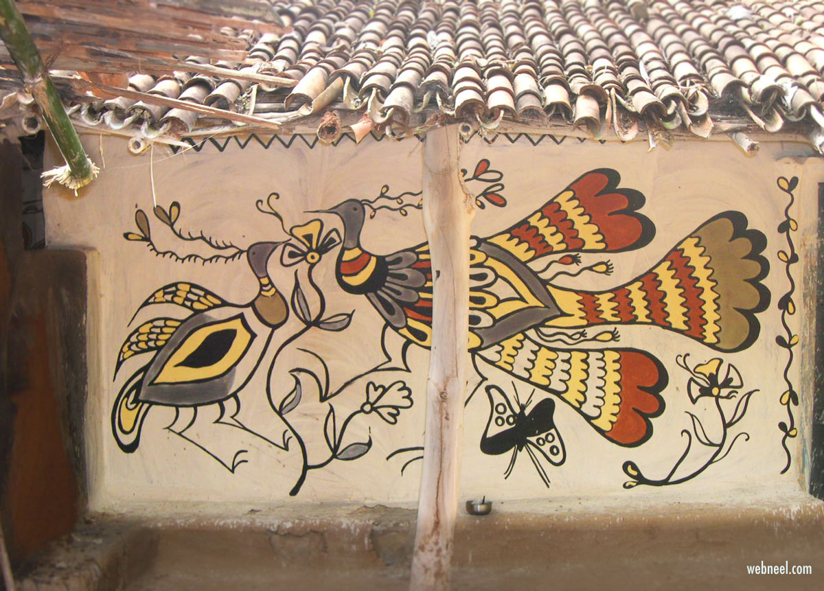 colourful sohrai painting tribal art jharkhand
