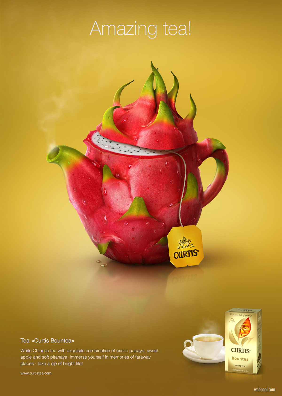 creative advertisement design tea dragonfruit by catzwolf integrated