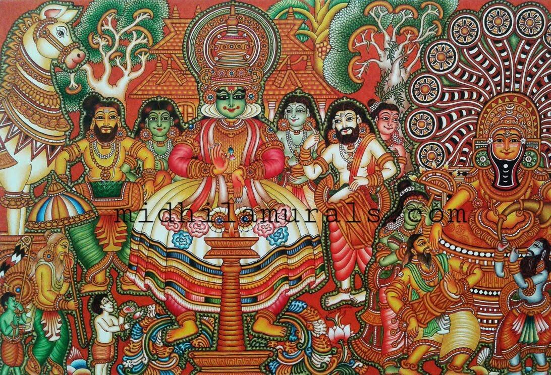 kerala mural painting kathakali by midhila murals
