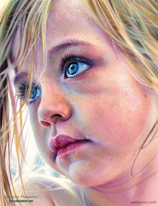 hyper realistic color pencil drawing by christina papagianni
