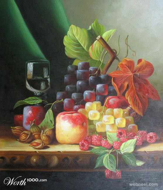fruits painting cubism