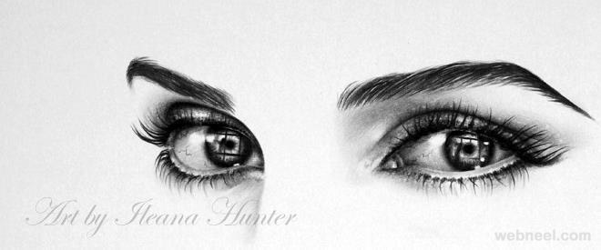 realistic eyes pencil drawing by ileana hunter