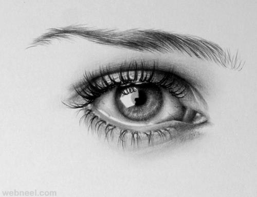 realistic eyes pencil drawing