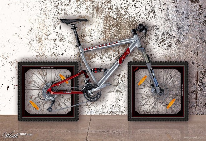 bicycle cubism photo manipulation square