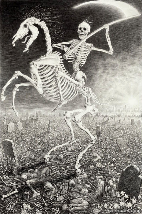 ghost surreal drawing by laurie lipton
