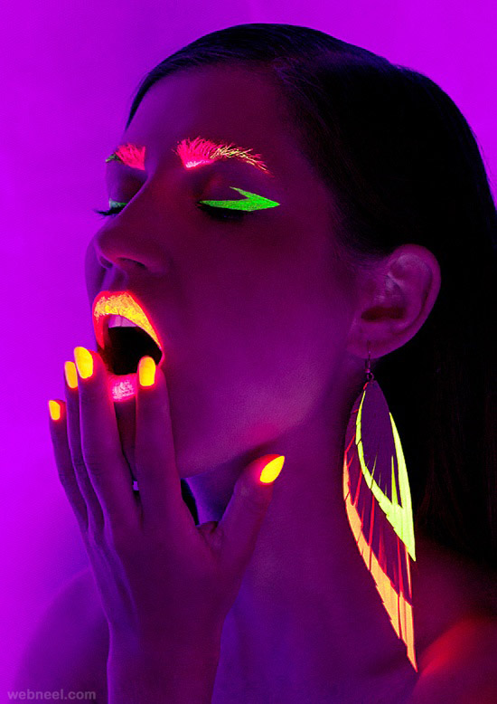 glow in the dark neon makeup