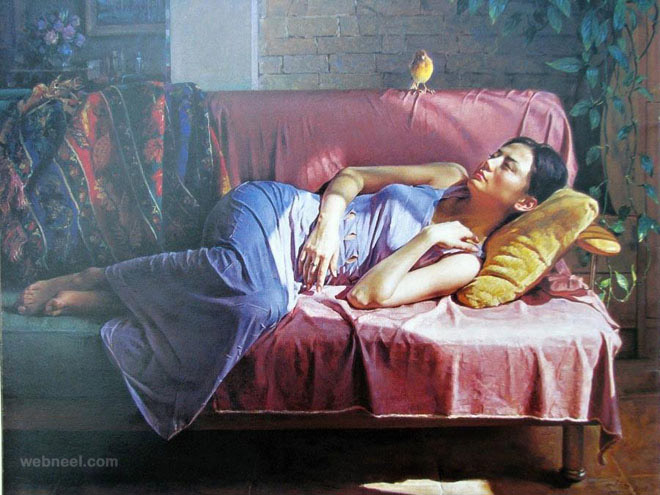 oil paintings by guan zeju