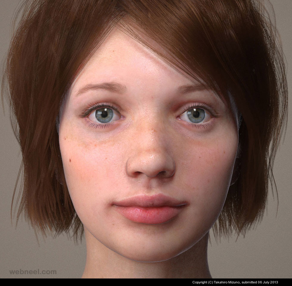 3d modelling woman girl by takahiro