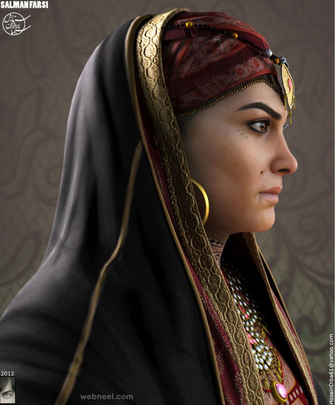 arabian princess 3d model by hossein diba