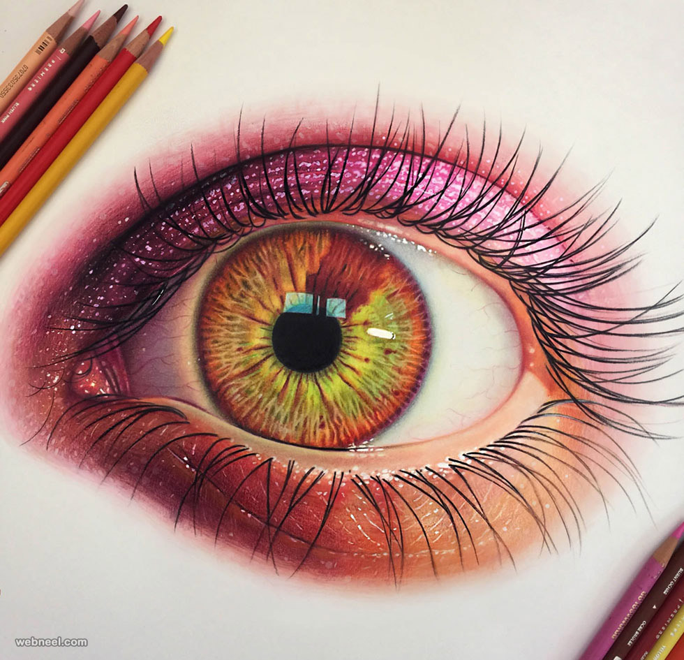 Beautiful Pencil Colour Sketches