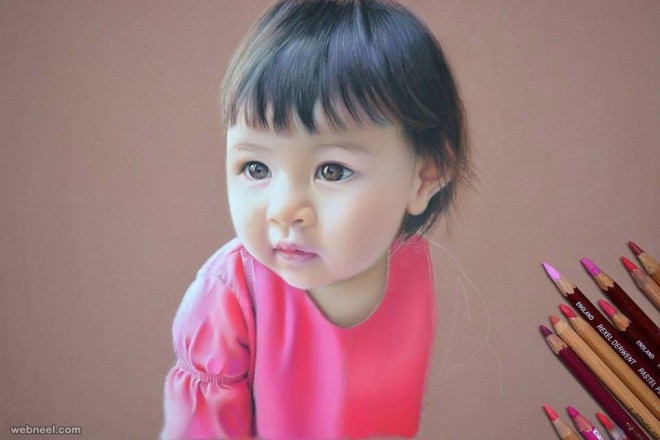 baby color pencil drawing by ericjean pouillet