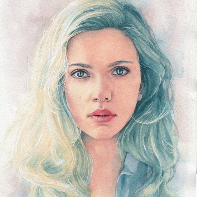 woman watercolor painting by hectortrunnec
