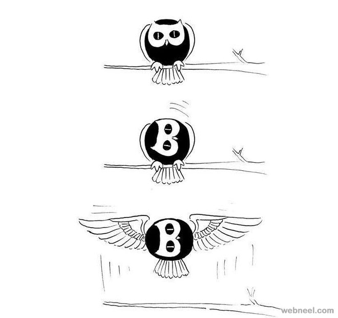 owl funny drawings by shanghai tango