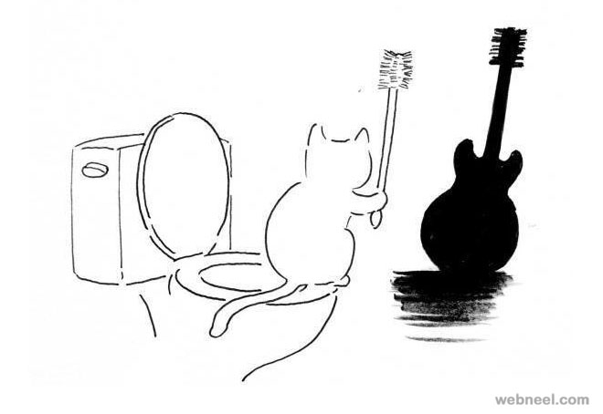 cat funny drawings by shanghai tango