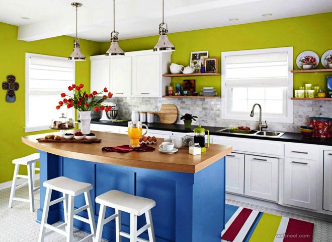 green blue kitchen coloring ideas