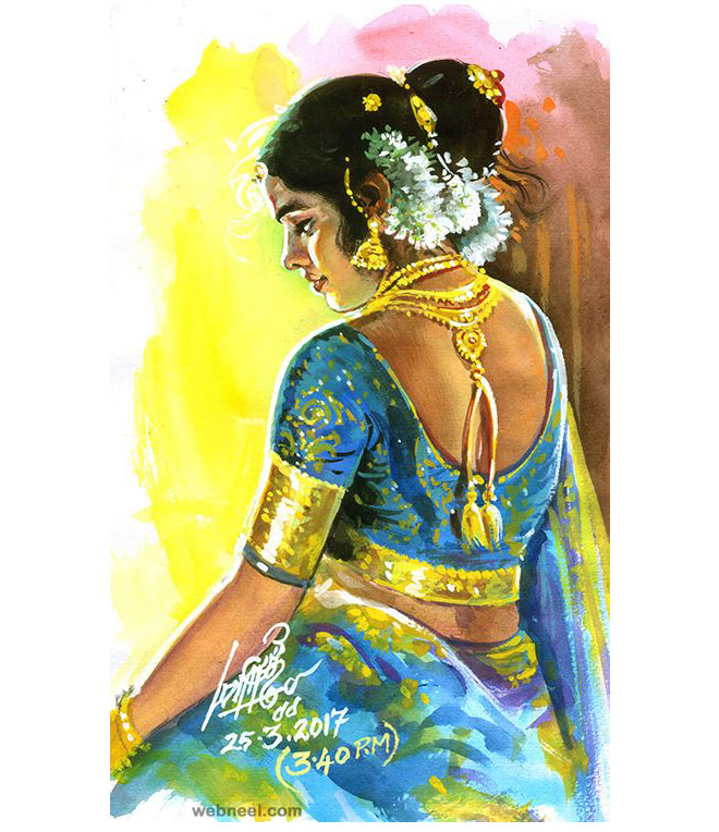 painting tamil woman